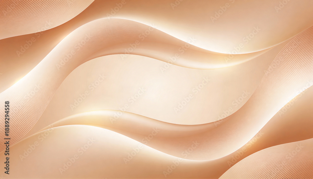 Fototapeta premium Clean Beige Abstract Waves with Negative Space for Text