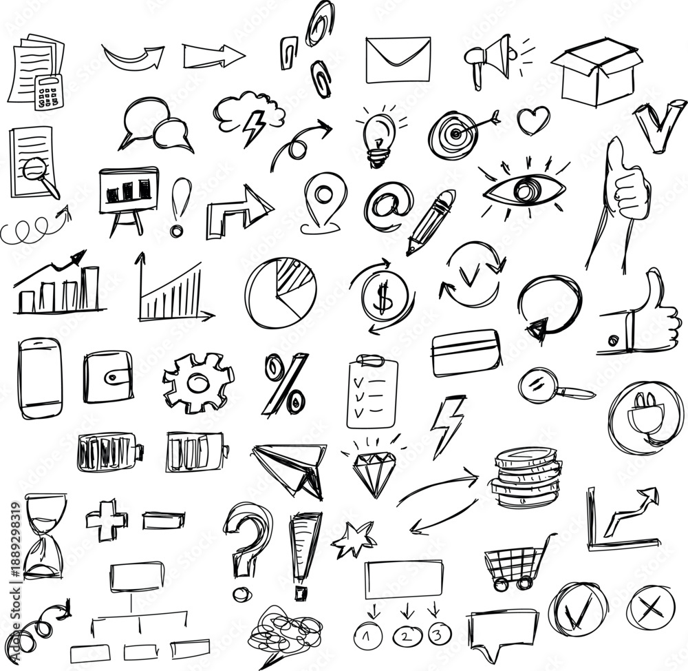 Naklejka premium Business icon, sketch vector illustration