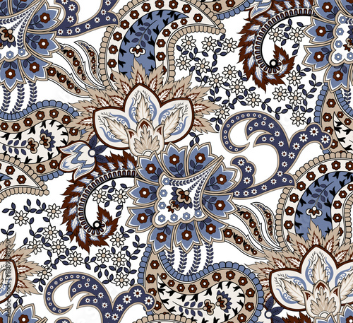 Hand draw paisley pattern. Seamless tribal pattern design
