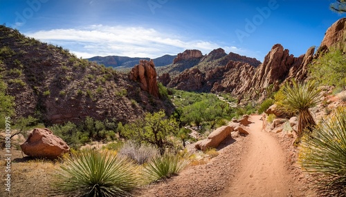 Rugged Boulder Canyon Trail In Arizona In The Supersition Mountains Tonto National Forest