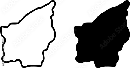 San Marino country border map outline and silhouette vector graphic isolated image decal