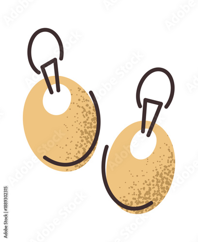 Pair of female golden earrings