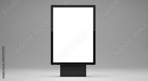 Digital billboard mockup, vertical frame, square shape with a white background and black edges