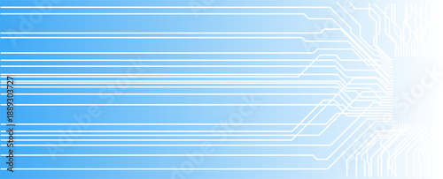 A blue background filled with lines and patterns that resemble circuit designs. The setting is typical for a technology event focused on digital innovation.