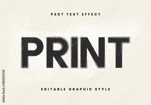 Black Spray Vintage Faded Printed Halftone Text Effect Rough Bold Font