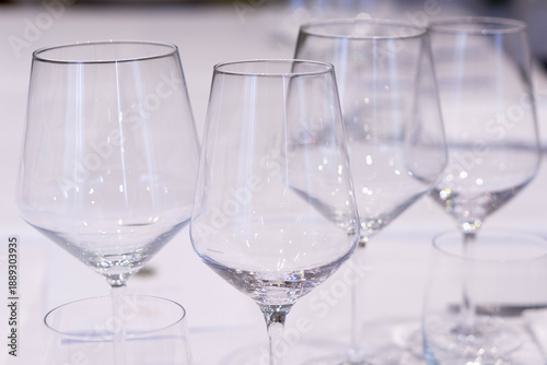 Minimalist Empty Wine Glasses on Elegant Table Setting