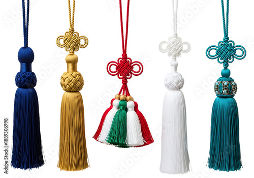 Wallpaper Mural Colorful Chinese Knot Tassel Ornaments isolated on transparent background Torontodigital.ca