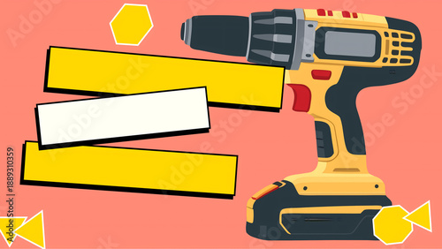 drill, first screen for the website, cordless tools, background for the presentation