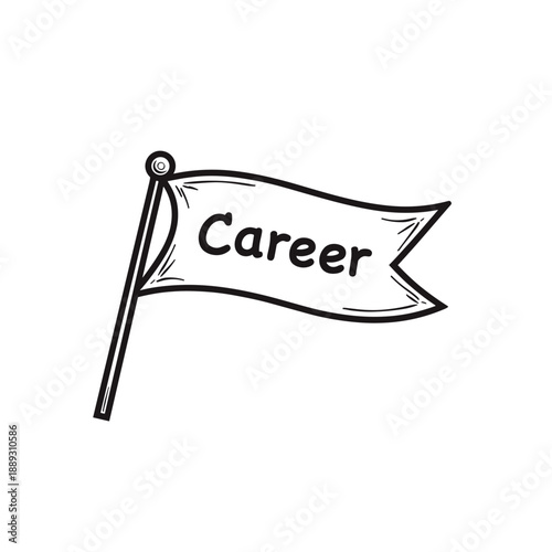 Career flag with text on a simple white background  