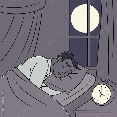 Man Trying To Sleep At Night