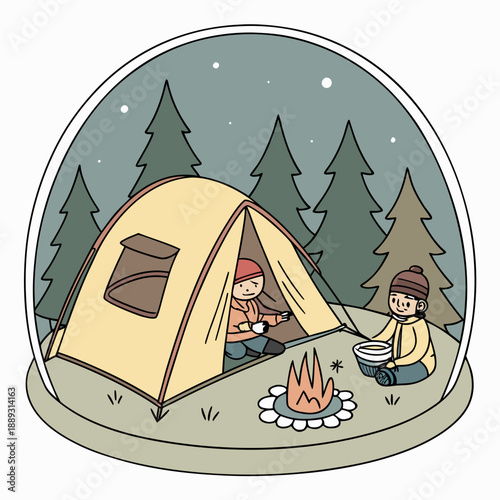 Camping Adventure On A transparent Base