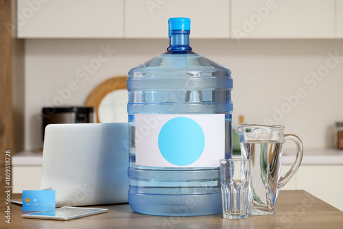 Bottle of clean water with ...