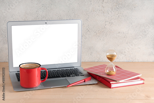 Stylish hourglass with cup ...