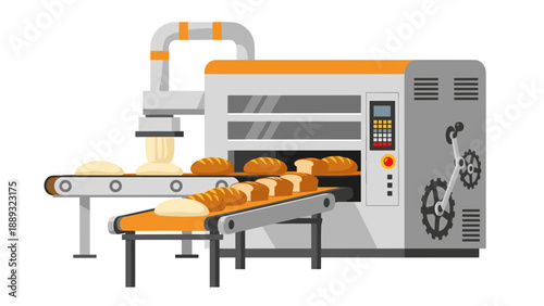 Automated bakery production line: modern bread manufacturing equipment