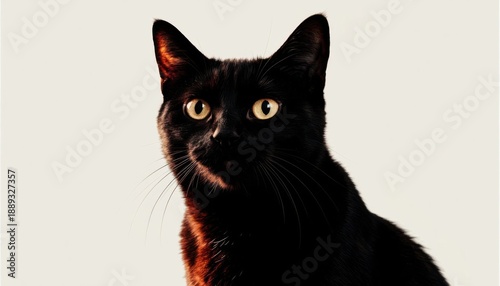 Black cat studio portrait