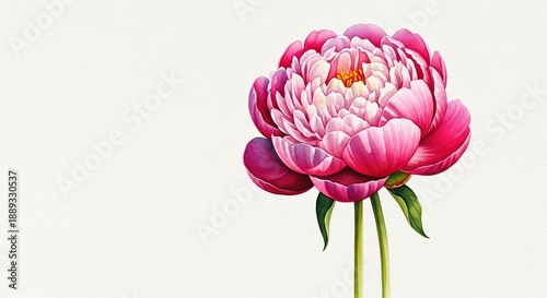 Delicate watercolor peony flower art with slender stems and gentle painted texture, peony, peonies, flower
