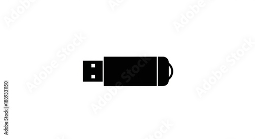 A simple black usb flash drive icon