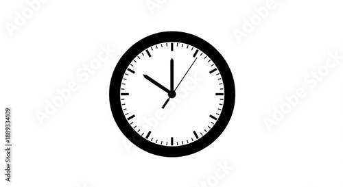A simple black and white analog clock