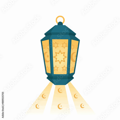 Wallpaper Mural Turquoise and Gold Islamic Lantern with Crescent Moons and Stars Torontodigital.ca