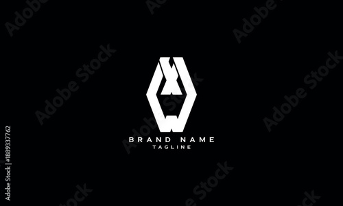 WX XW W AND X Abstract initial monogram letter alphabet logo design