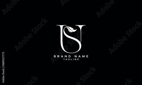 US SU U AND S Abstract initial monogram letter alphabet logo design