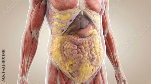 Human Torso Anatomy: Visceral Fat and Obesity