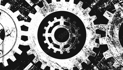Grungy Gears in Black and White