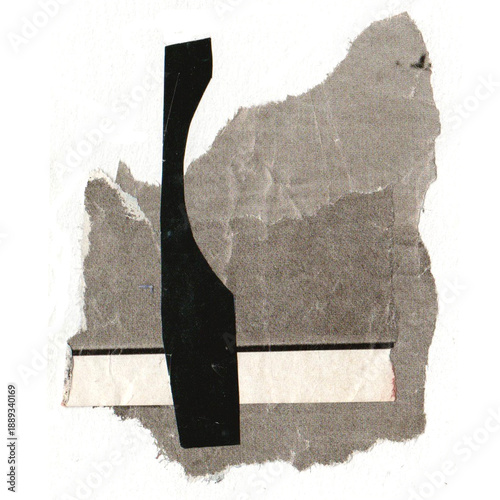 Фотография Modern minimalist mixed media collage, contemporary paper art for poster design