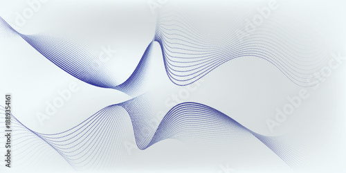 Wave line of flowing particles abstract vector background, smooth curvy shape dots fluid array. future illustrations modern