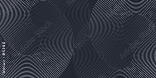 Abstract black background with white circle rings. Digital future technology concept. neutral illustrations vector art