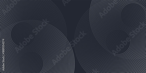 Abstract black background with white circle rings. Digital future technology concept. neutral illustrations vector