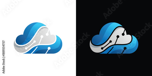 logo design cloud connection icon vector illustration