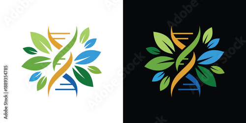 nature DNA genetic icon. DNA tree logo design vector icon simple sign.
