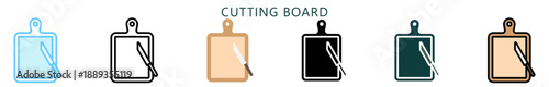 Cutting Board Multi Style Icon. Mini Illustration Relate To Food, Gastronomy. Use For Modern Concept, Ui, Ux Web And App Development.