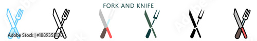 Fork And Knife Multi Style Icon. Mini Illustration Relate To Food, Gastronomy. Use For Modern Concept, Ui, Ux Web And App Development.