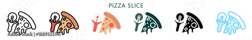 Pizza Slice Multi Style Icon. Mini Illustration Relate To Food, Gastronomy. Use For Modern Concept, Ui, Ux Web And App Development.