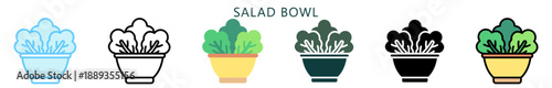 Salad Bowl Multi Style Icon. Mini Illustration Relate To Food, Gastronomy. Use For Modern Concept, Ui, Ux Web And App Development.