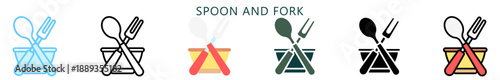 Spoon And Fork Multi Style Icon. Mini Illustration Relate To Food, Gastronomy. Use For Modern Concept, Ui, Ux Web And App Development.