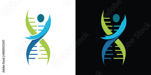Logo design template DNA people elements