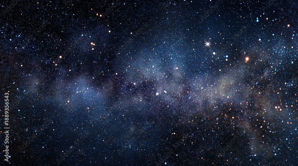 Fototapeta premium Deep space background with bright stars and milky way galaxy nebula
