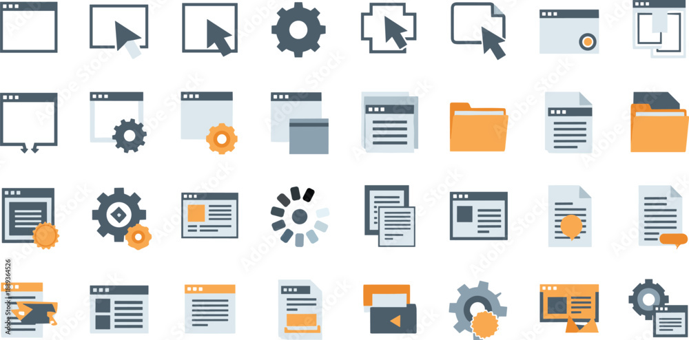 Fototapeta premium Modern web and software development icons for business and technology