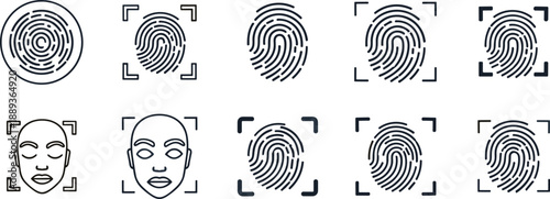 Biometric authentication icons for secure identification systems