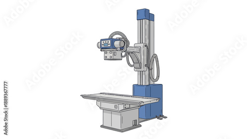Modern medical x-ray machine with digital control in a clinical setting