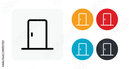 Door icon illustration isolated vector sign symbol