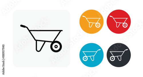 Wheelbarrow icon illustration isolated vector sign symbol