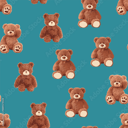 Allover Cute Teddy Bears Seamless Pattern February 1st 2026