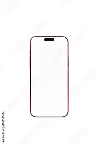 Sleek minimalist smartphone with blank screen and clipping path for digital advertising.