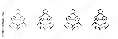 Executive Decision Icons Vector Set In Different Stroke Line Style