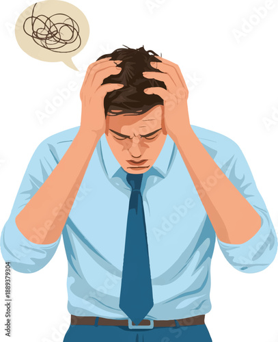 stressed businessman with headache