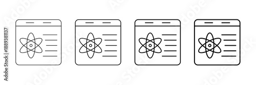 Quantum Computing Icons Vector Set In Different Stroke Line Style